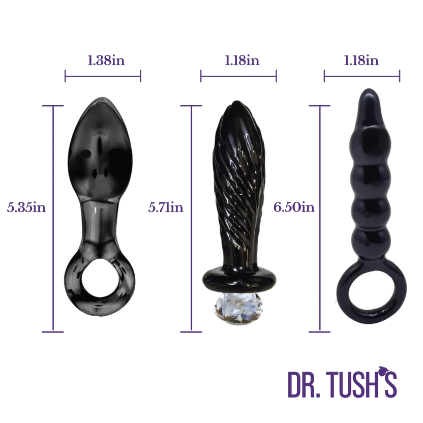 Dark Curiosity Set – All-Glass Anal Plug Trio