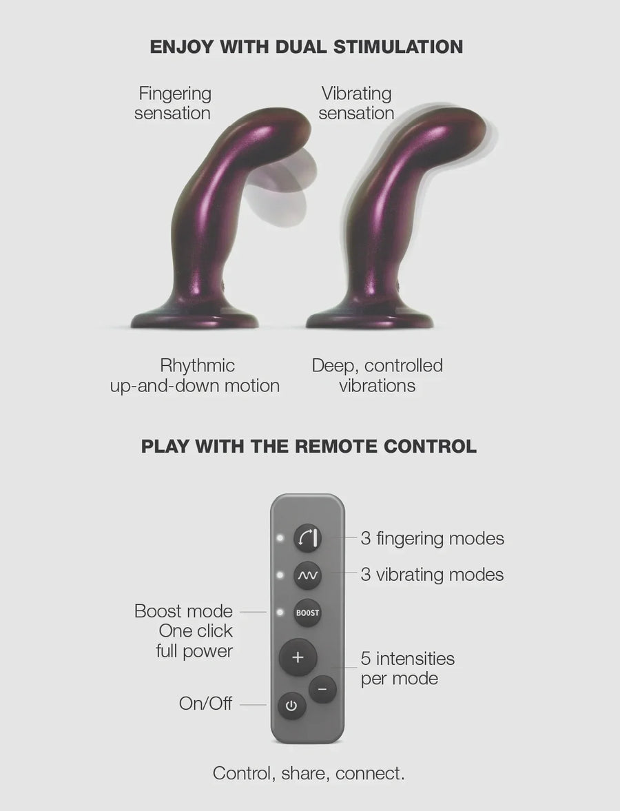 FINGERING & VIBRATING DILDO - M - PURPLE TR