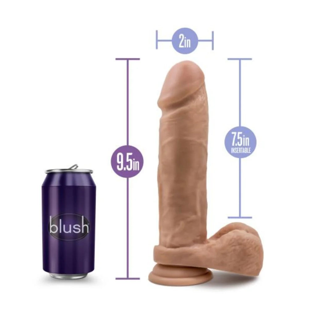 Au Naturel 9.5 In-Dildo w Suction- Mocha