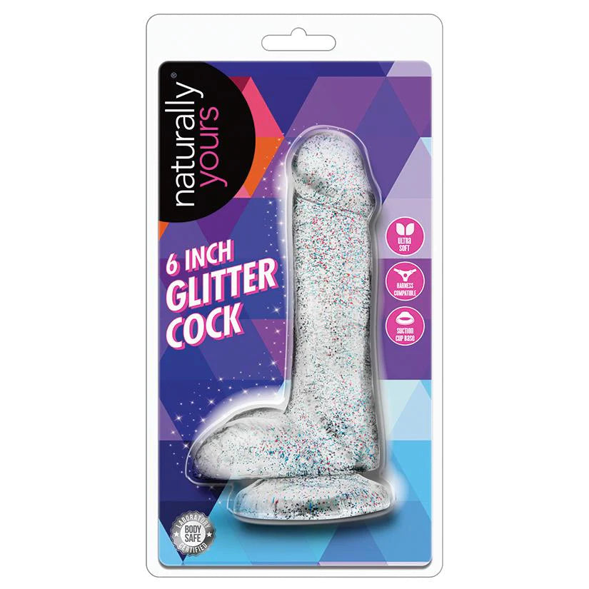 Naturally Yours 6" Glitter Cock W Balls