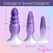 3 Piece Silicone Butt Plug Set - Purple