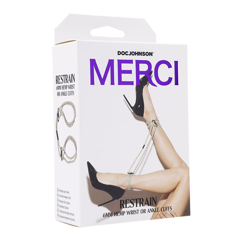 Merci Restrain 6 mm Cuffs Natural Hemp