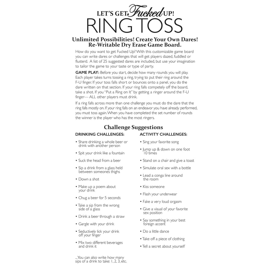 Let's Get F'd Up Ring Toss Game