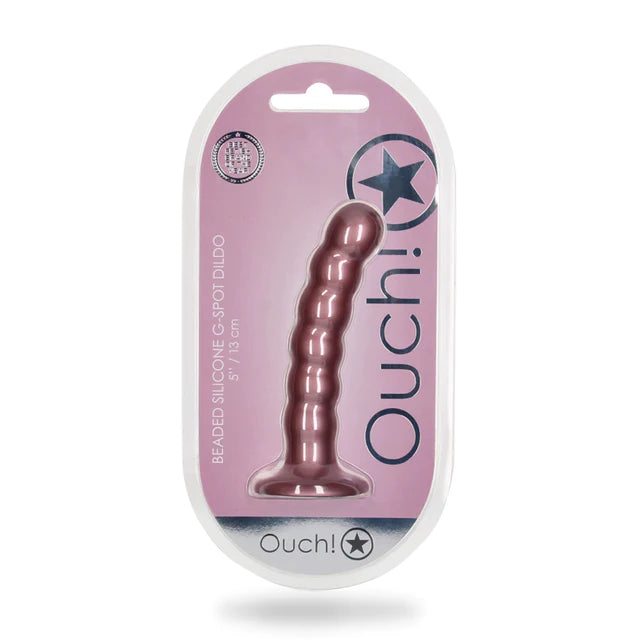 Ouch! Beaded G-Spot Dildo 5'' - Rose