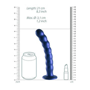 Ouch! Beaded G-Spot Dildo 8'' - Blue