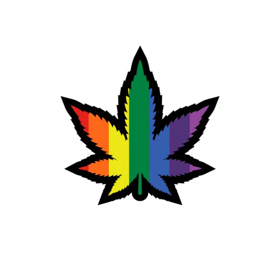 Enamel Pin: Rainbow Weed Leaf