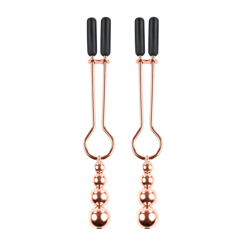 SELOPA - Beaded Nipple Clamps -Rose Gold