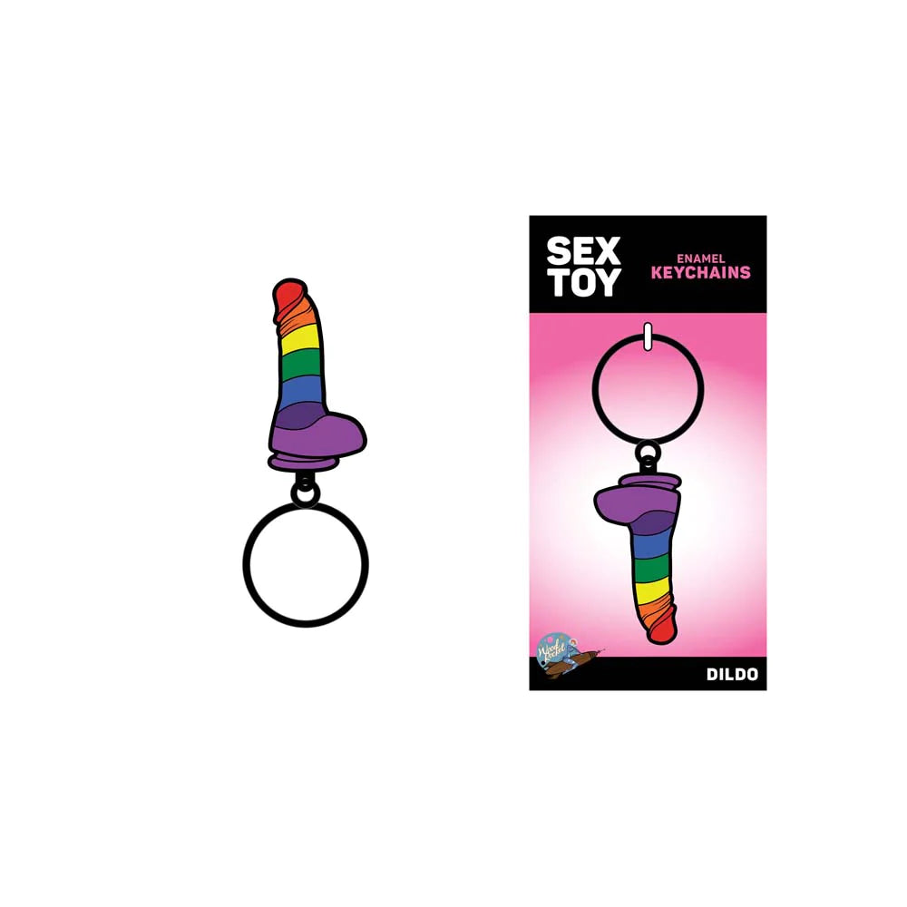 Rainbow Dildo Keychain