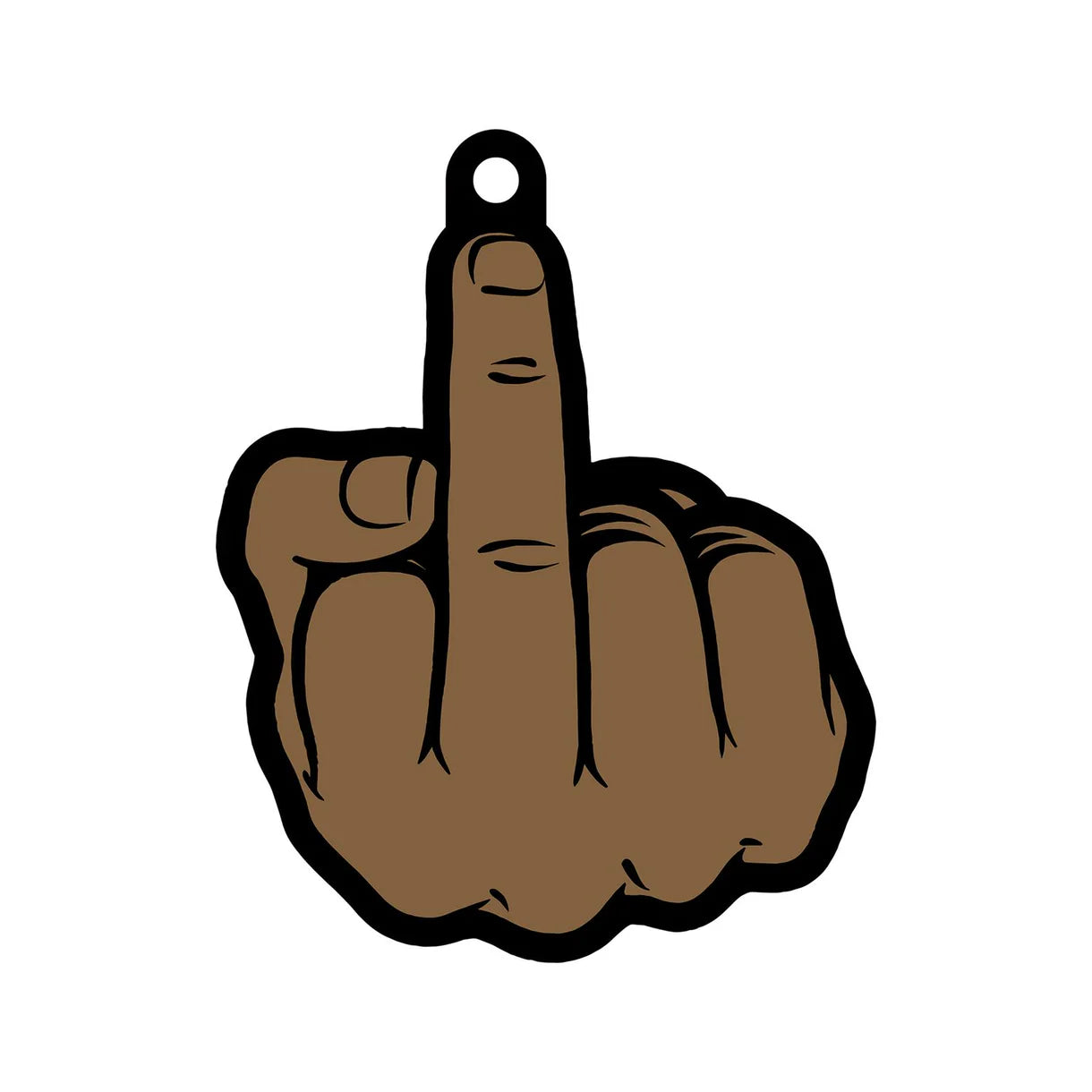 Middle Finger Brown Air Freshner