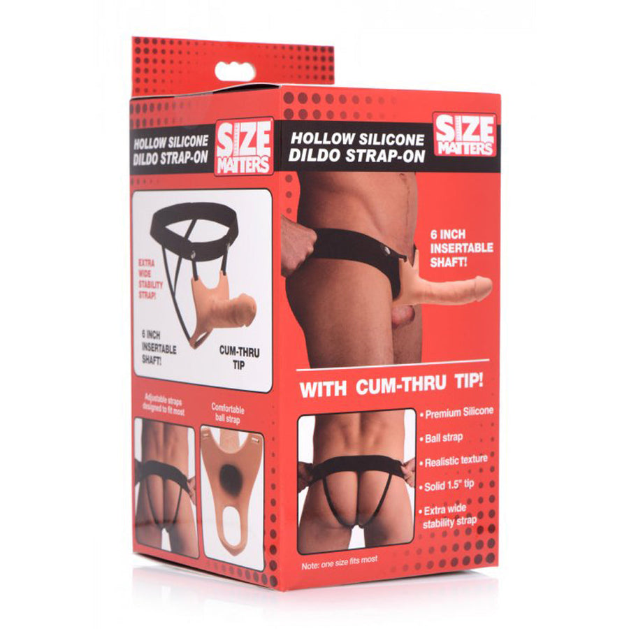 Hollow Silicone Dildo Strap-on - Flesh