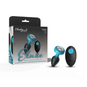 TEAL Ombre - SMALL Cheeky Charms Eluxe Vibrating  Plug With Remote - Clear Gem