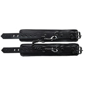 Leather Wrist Cuffs - Black with Black