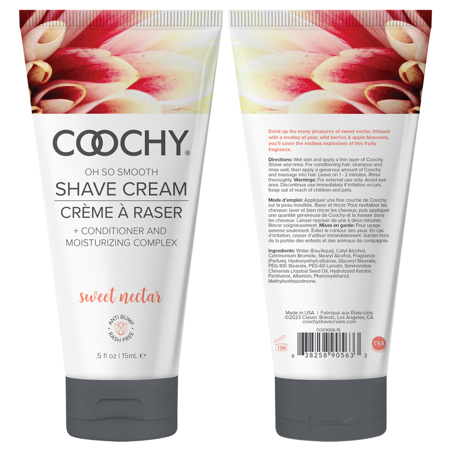 Coochy Shave Cream - SWEET NECTAR tube .5oz | 15mL