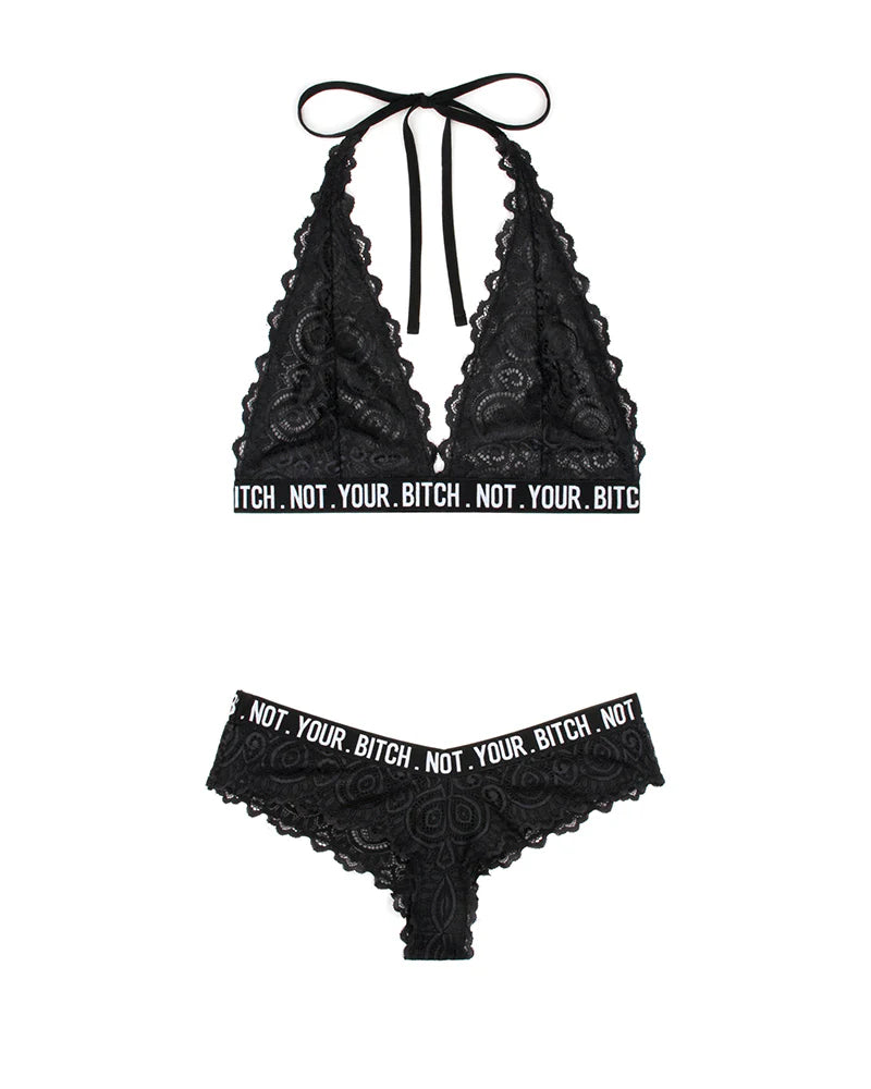 Not Your Bitch Bralette & Cheeky Panty Set