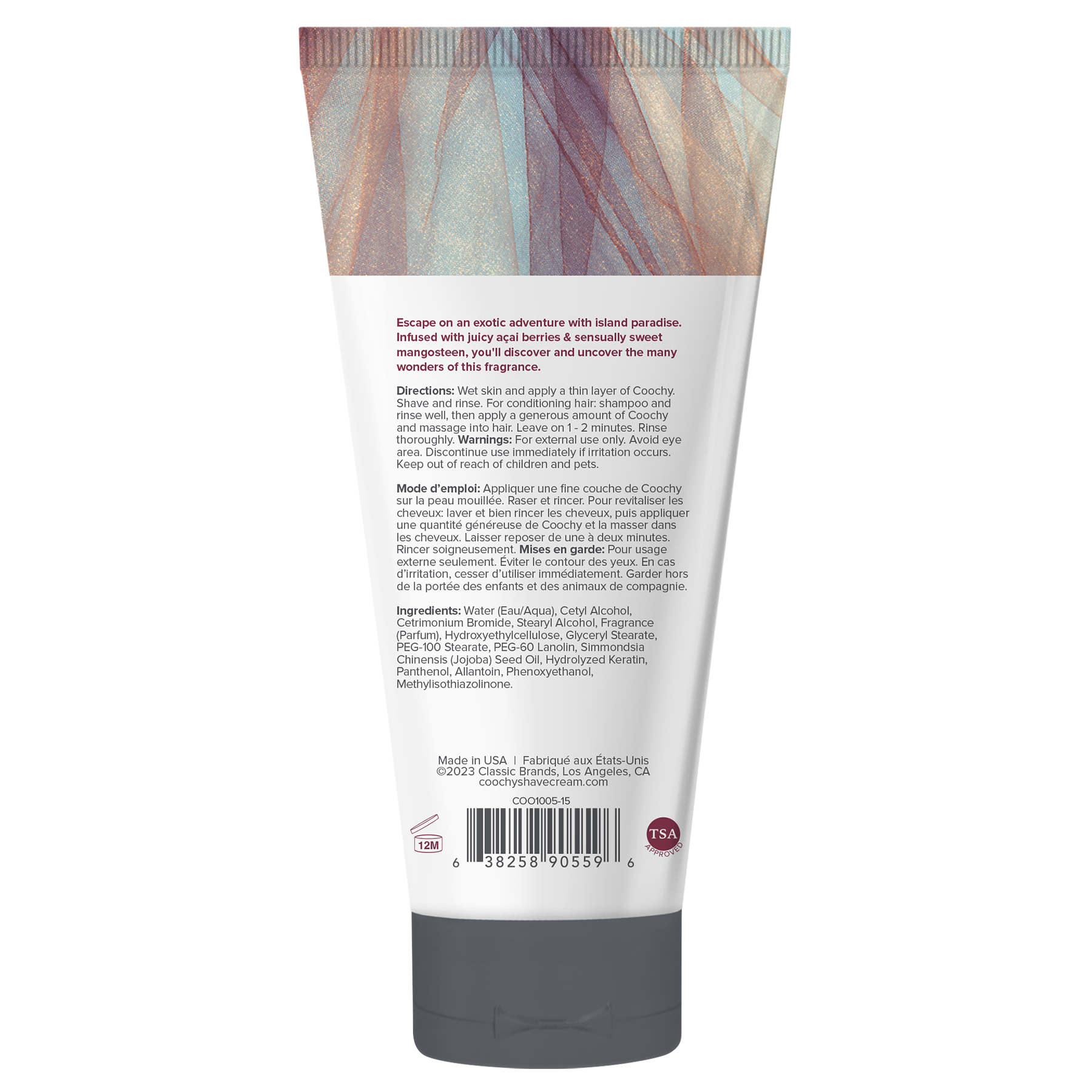 Coochy Shave Cream - ISLAND PARADISE tube 0.5oz / 15ml