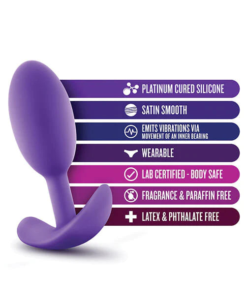 Luxe Wearable Vibra Slim Plug Sm- Purple