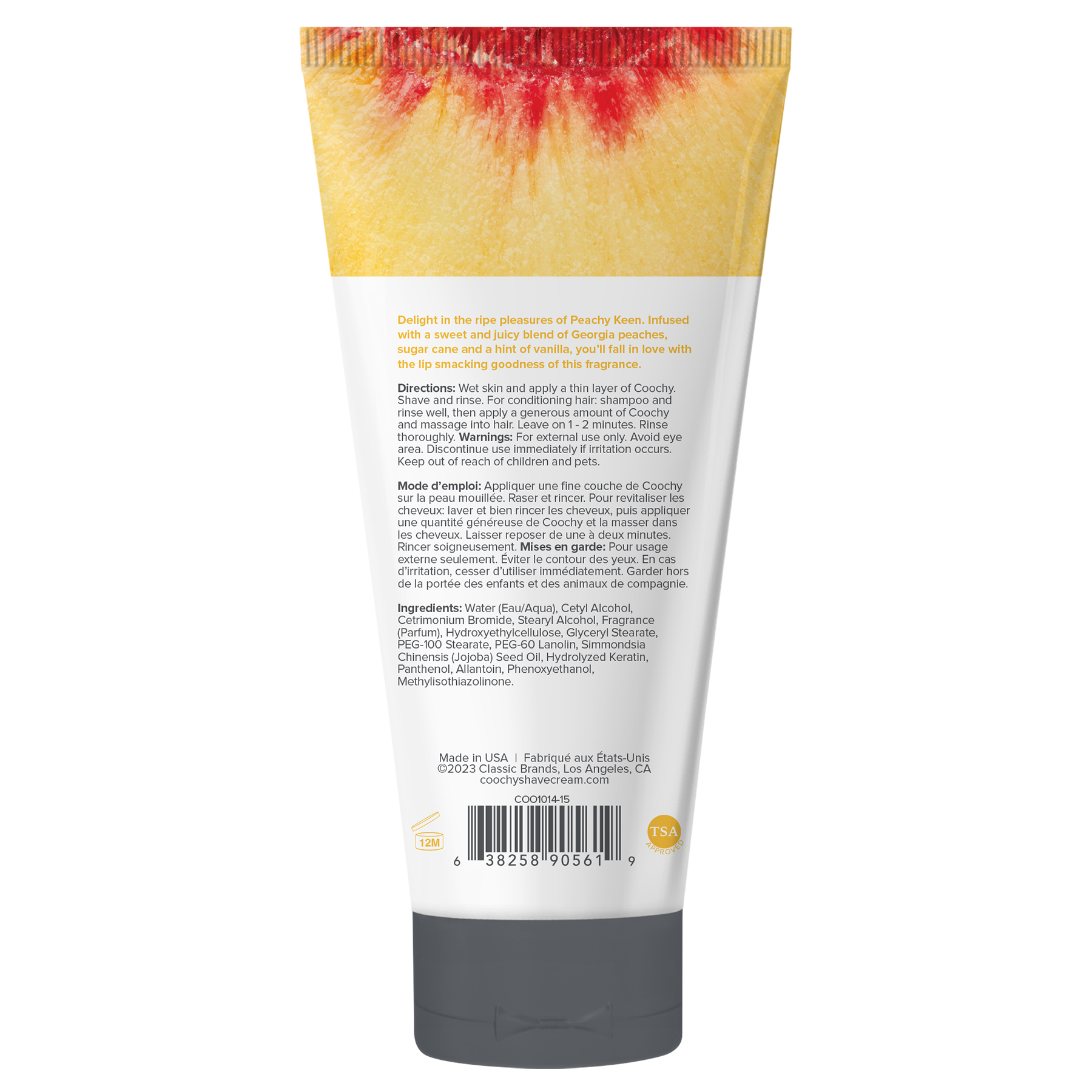 Coochy Shave Cream - PEACHY KEEN tube 0.5 fl oz  |  15mL