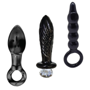 Dark Curiosity Set – All-Glass Anal Plug Trio