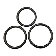 Stainless Steel 3 Piece Cock Ring Set (45/50/55mm) - Black