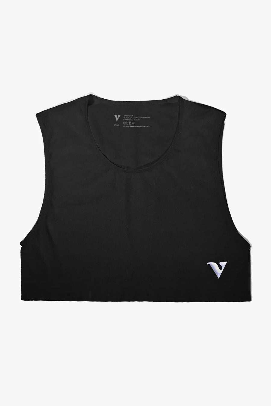 Unisex Large - Mini Crop Top Sheer - Black