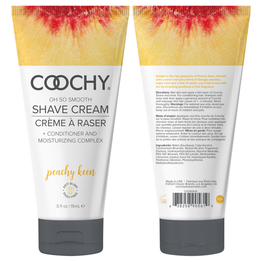 Coochy Shave Cream - PEACHY KEEN tube 0.5 fl oz  |  15mL