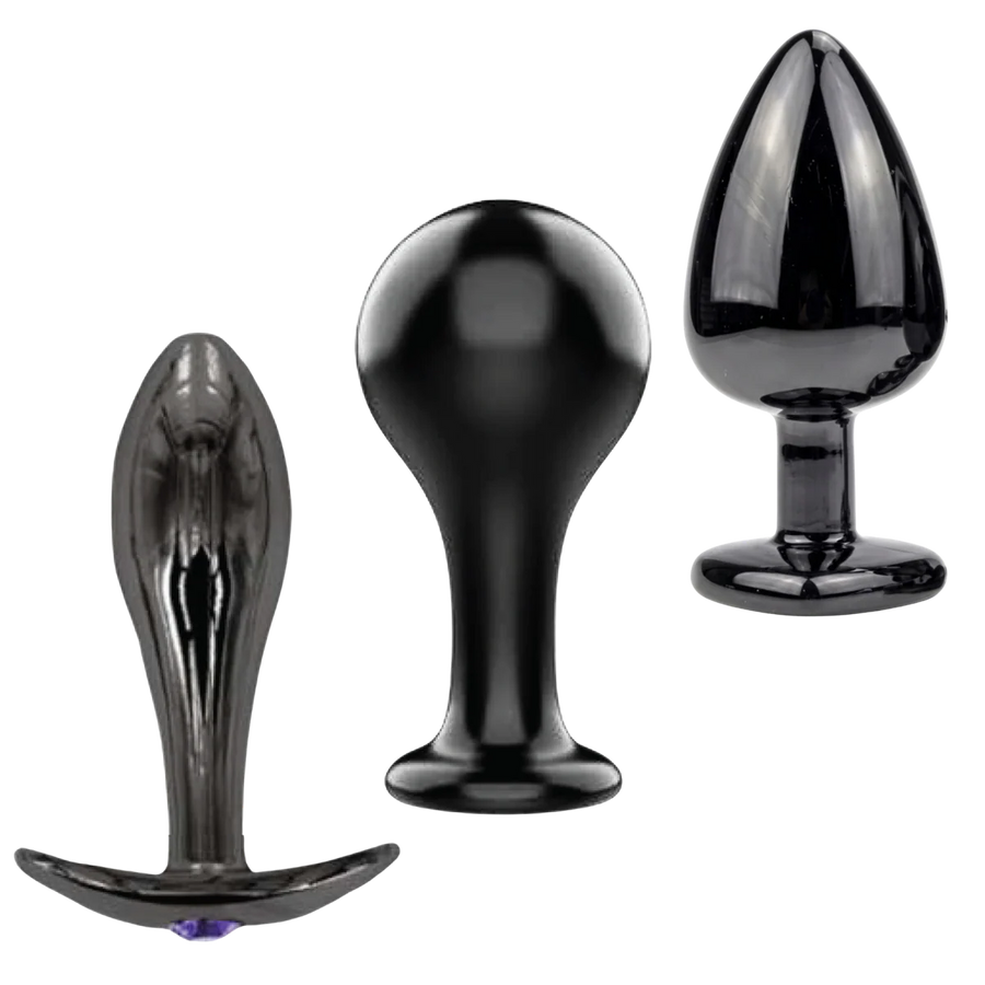 The Bad Decisions Metal Anal Plug Set – T-Bar, Round & Teardrop