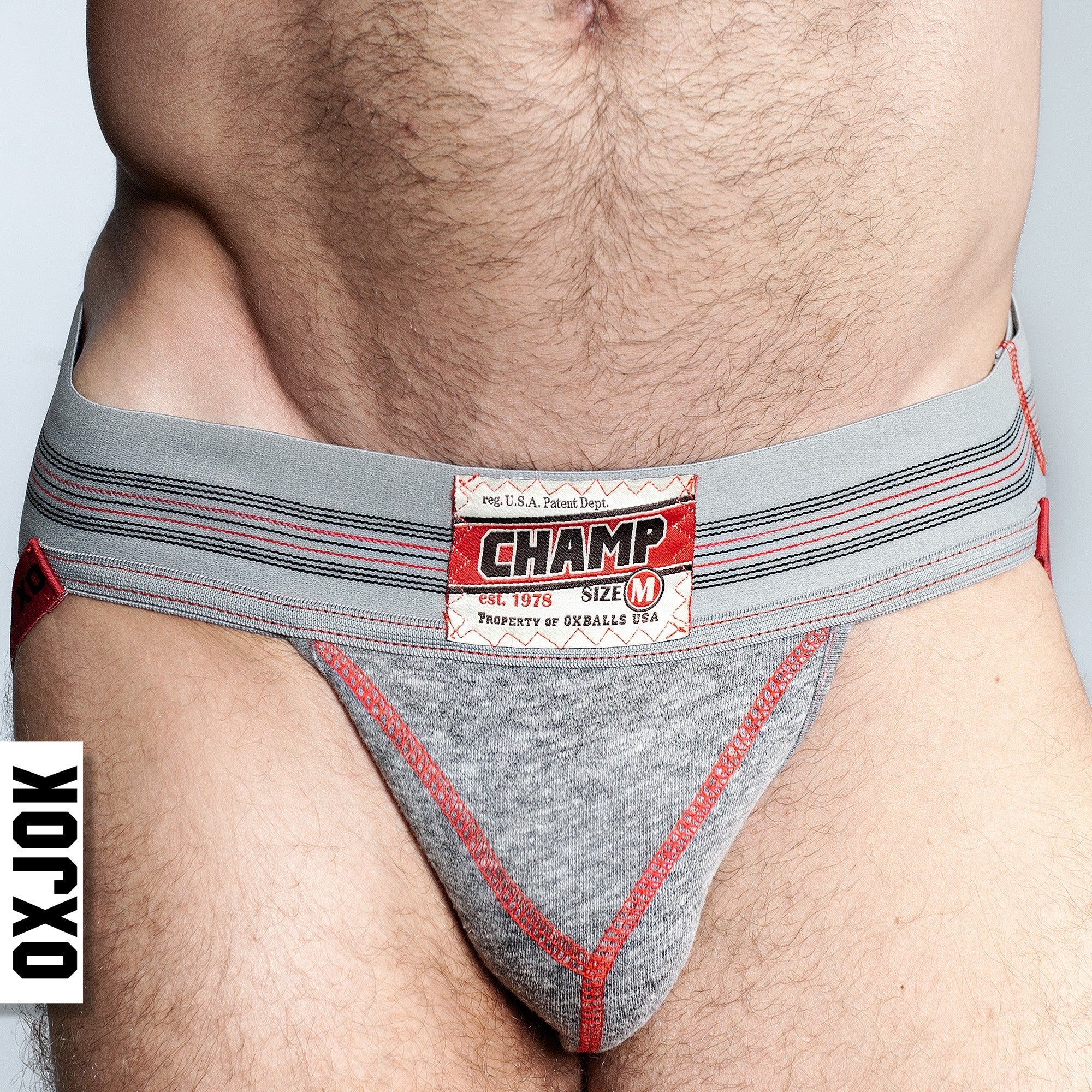 CHAMP, vintage sweatshirt jockstrap, GRAY HEATHER