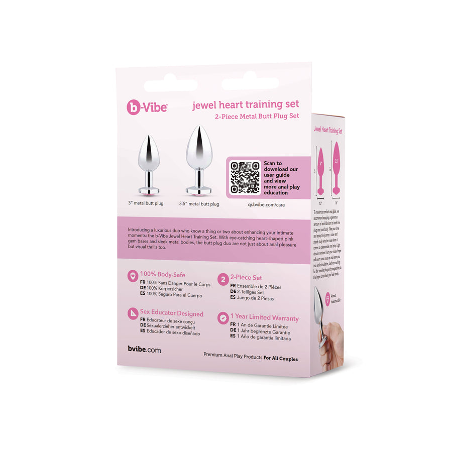 Jewel Heart Metal Butt Plug Training Set