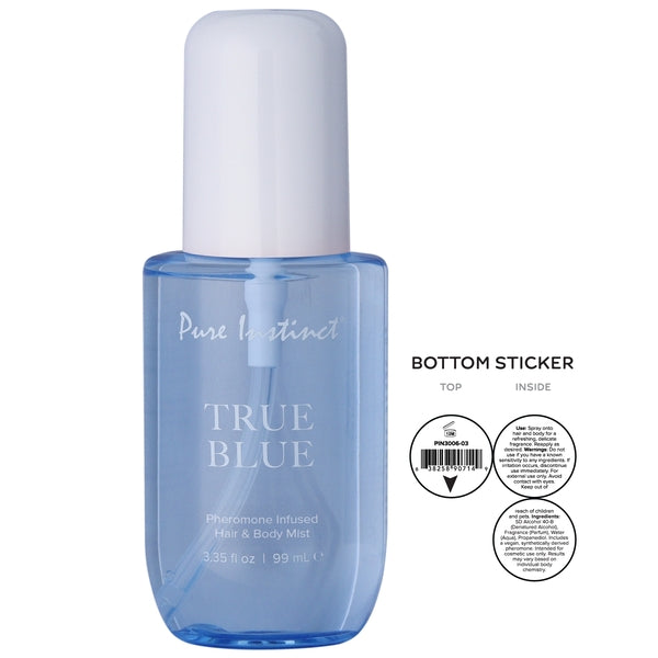 PURE INSTINCT - PHEROMONE HAIR & BODY MIST - TRUE BLUE - 3.35 floz | 99mL