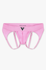 Mens Small - JockVStrap Sheer Briefs - Taffy