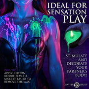 Burning Heart Blacklight Reactive Heart Drip Candle Set of 3