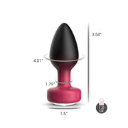 RUBY Ombre - MEDIUM Cheeky Charms Eluxe Vibrating  Plug With Remote - Clear Gem