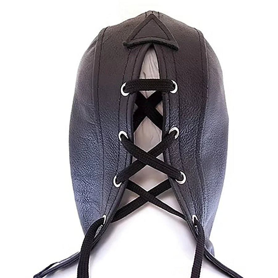 Leather Zip Mask - Black