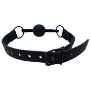 Leather Ball Gag - Black with Black