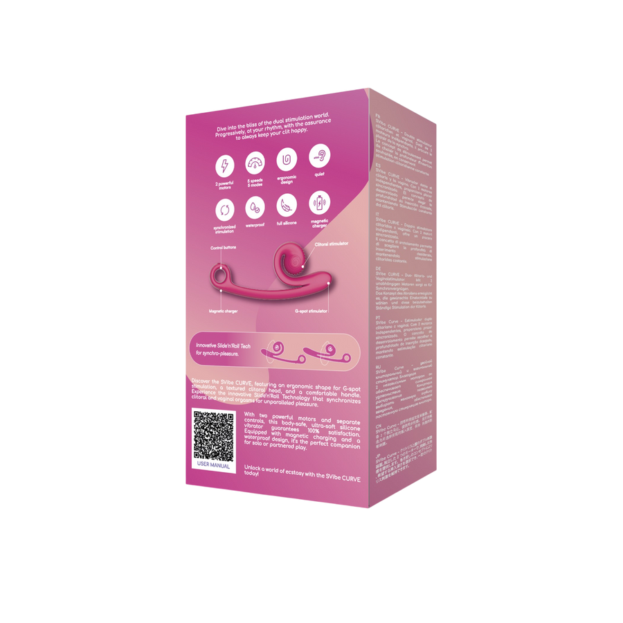 Svibe Snail CURVE vibrator, pink