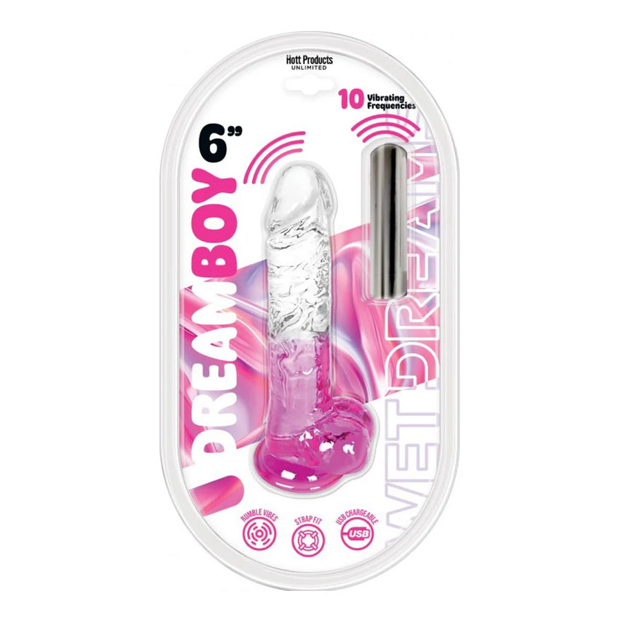 Dream Boy 6" - Jelly Vibrator - Wet Dreams Magenta