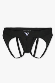 Mens Large - JockVStrap Sheer Briefs - Black