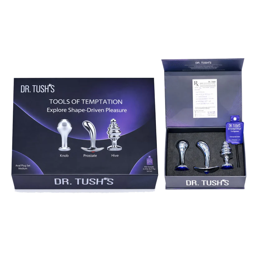 Tools of Temptation Collection (Medium) - Metal Anal Plug Trio – Classic, Curved & Beaded