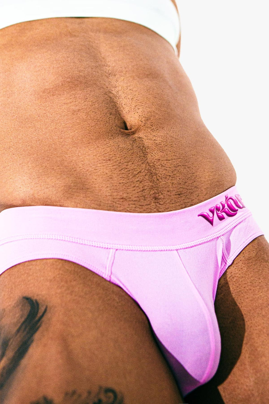 Mens Small - JockVStrap Sheer Briefs - Taffy