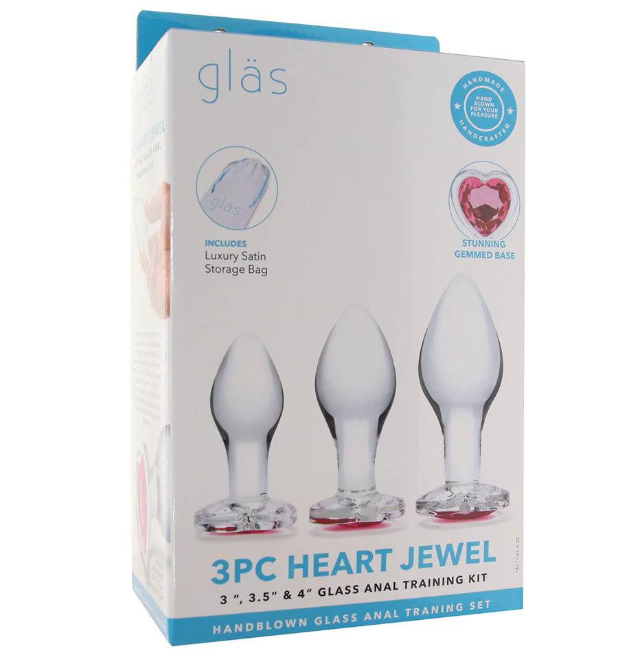 gläs Heart Jewel Anal Training Kit