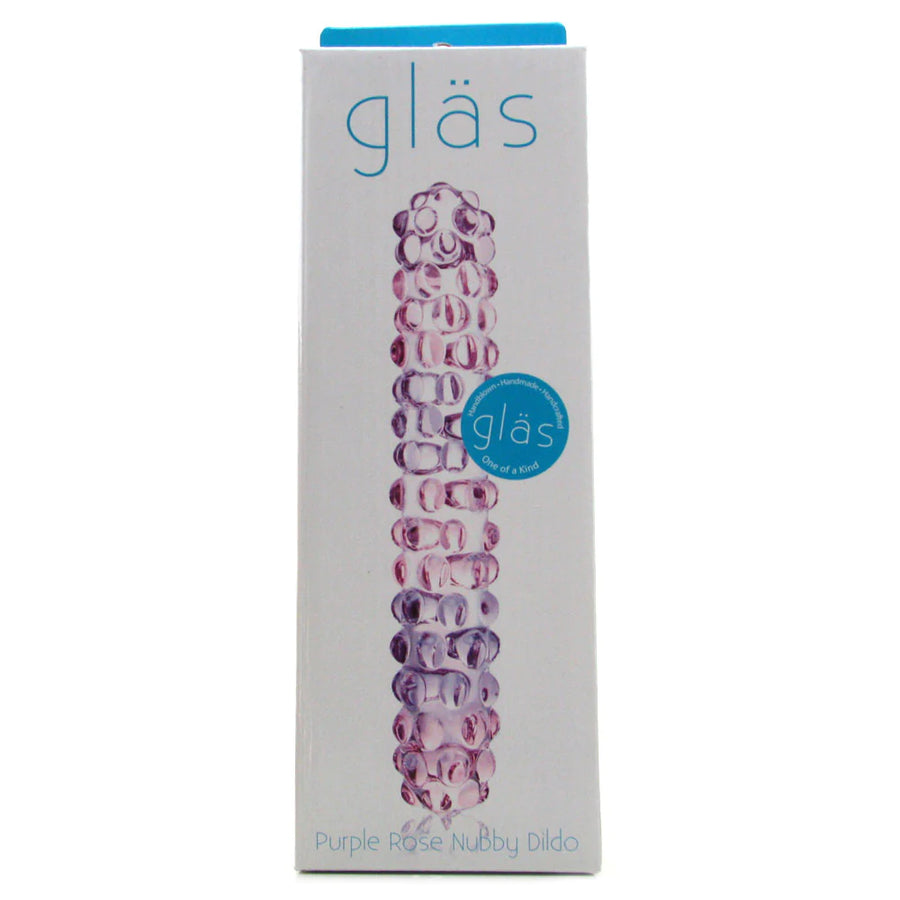 gläs 7 Inch Purple Rose Nubby Dildo