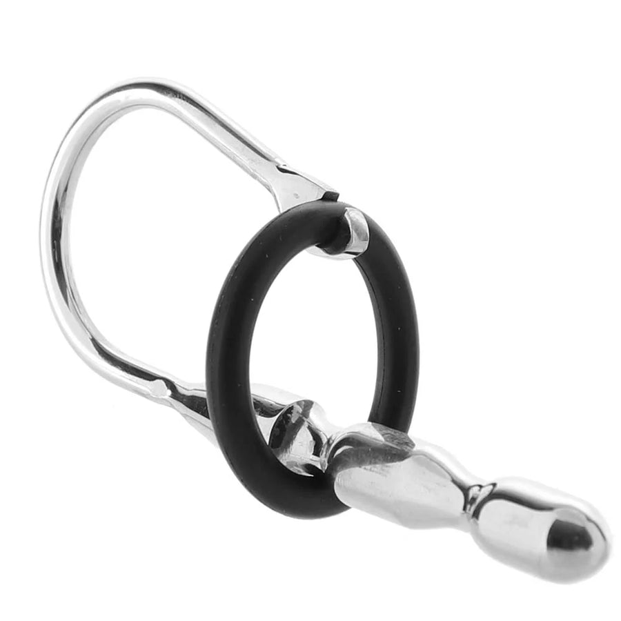 Ouch! 10mm Steel Urethral Sounding Plug with Silicone Ring