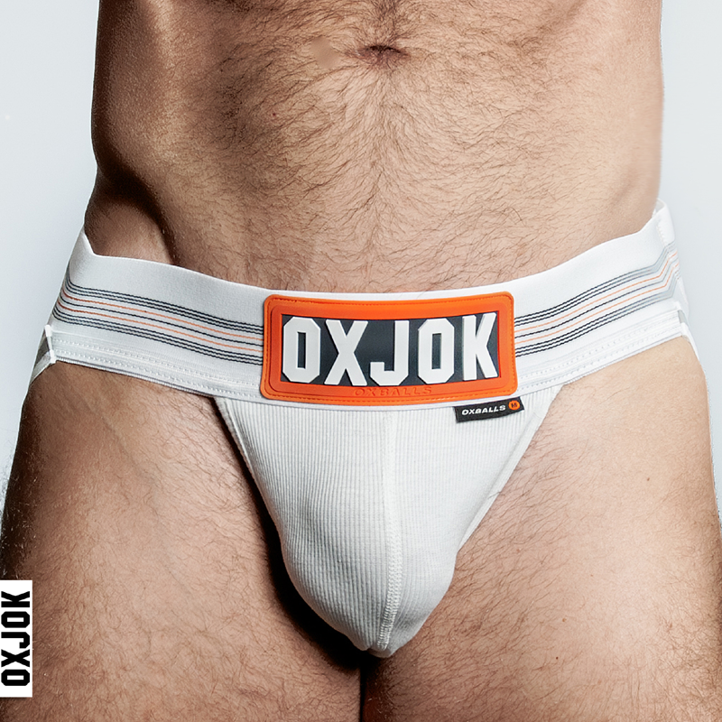 SLINGJOCK upthrust slider-strap jock, WHITE SNOW