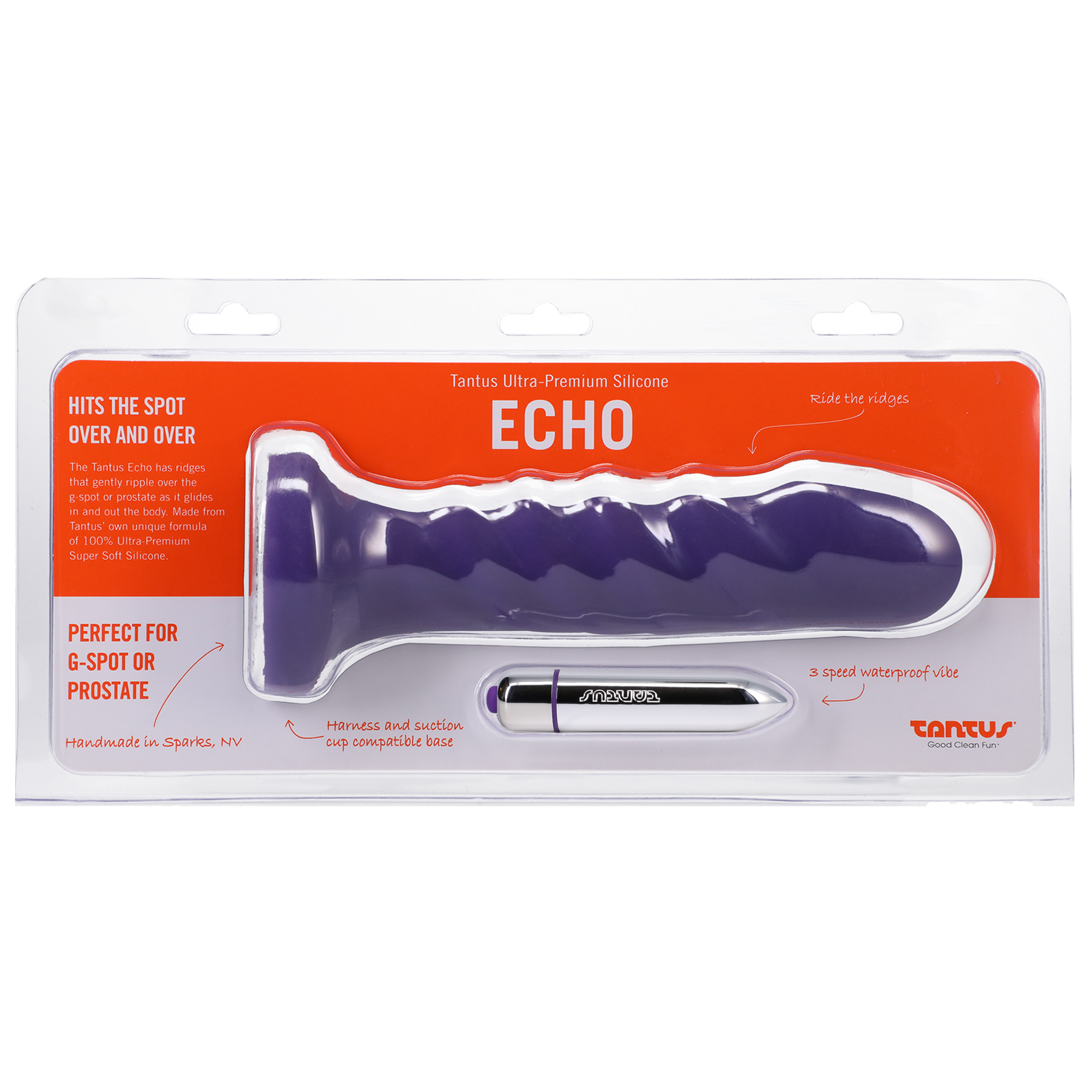 Tantus Silicone Echo Silicone Vibrator Midnight Purple