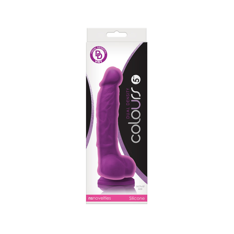 Colours Dual Density Dildo 5" - Purple