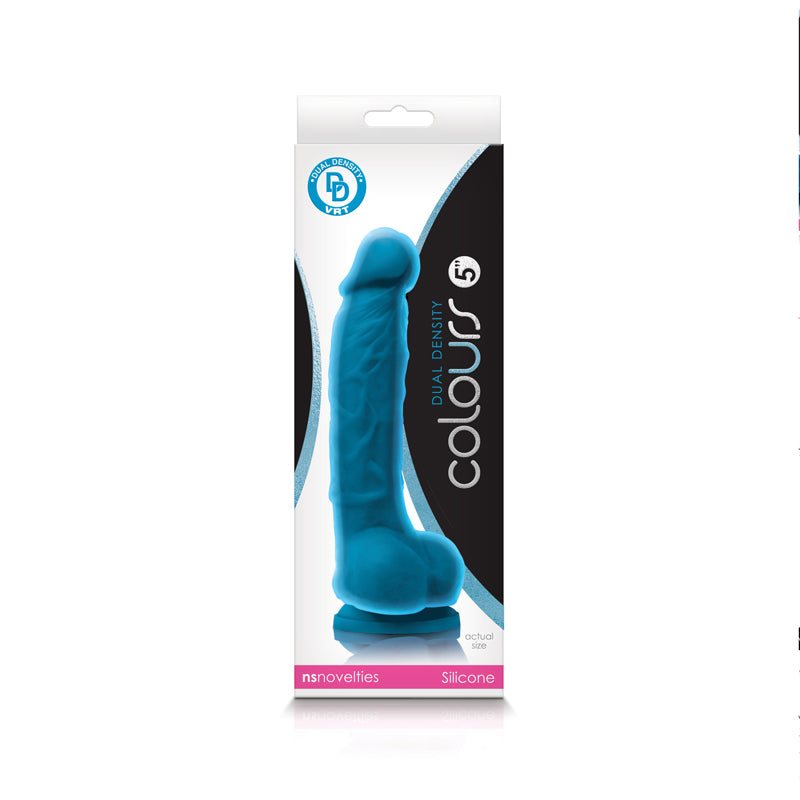 Colours Dual Density Dildo 5" - Blue