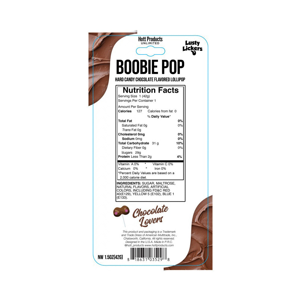 Lusty Lickers Boobie Pop - Chocolate