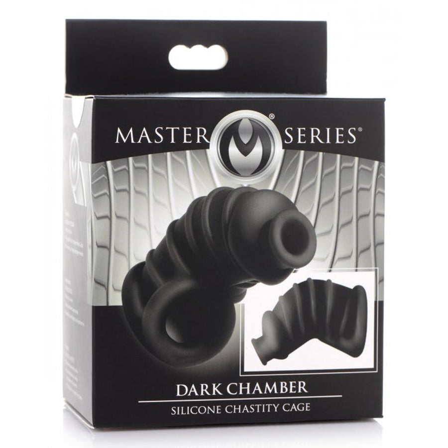 Dark Chamber Silicone Chastity Cage -Blk