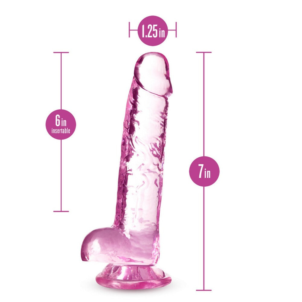 NaturallyYours 7" Crystalline Dildo Rose