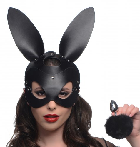 Bunny Tail Anal Plug and Mask Set